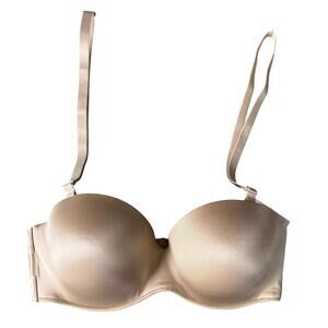 CACIQUE Multi-Way Strapless Option Underwire Bra 38DDD Tan Adjust Straps NWT